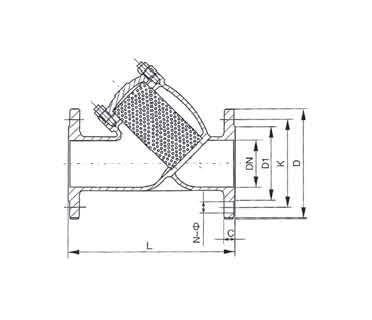 Y型法兰过滤器尺寸